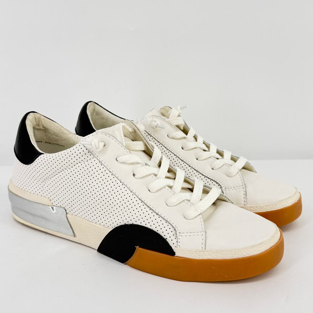 Dolce Vita Cream White Black Trim Gum Sole Athletic Sneakers